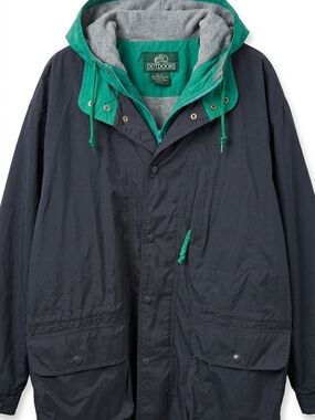 ​VINTAGE 90s Bass Pro Shops Outdoors Hooded Jacket Gray/Teal XLT Gorpcore Rare